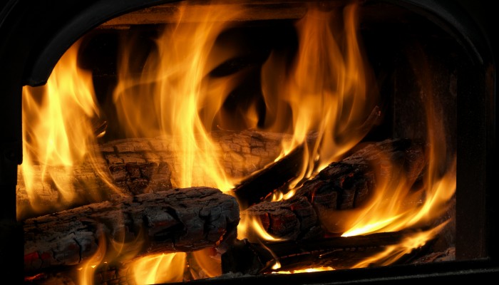 Logs in Fireplace